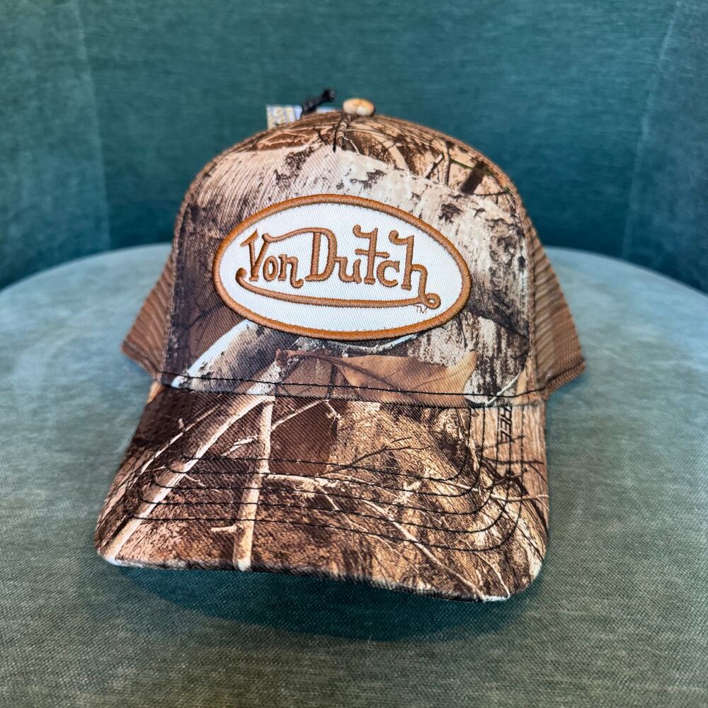 Von Dutch Brown Realtree Camo Trucker Hat NWT